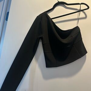 Abercrombie & Fitch Black One-Shoulder Blouse